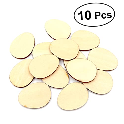 DECORNIJIA 10 Stück Dekorative Holzspäne Lackierbar Dekorationen Unvollendet Ornament Party Eierdekor Eier Basteln Weiß Bauen Malen Leer Pastell Hängend Zeichen Holzeier Osterei- Bambus von DECORNIJIA