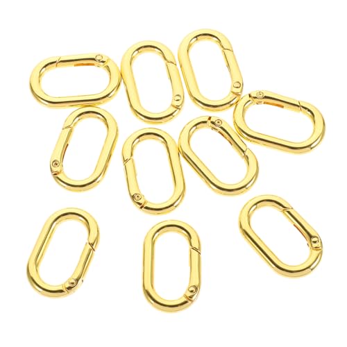 DECORNIJIA 10 Stück Federringschnalle für Gepäck Schlüssel Karabiner groß Metallfederverschluss Gepäckfederverschluss Federschnalle für Handwerk Rucksackkarabiner Karabinerhaken Golden von DECORNIJIA