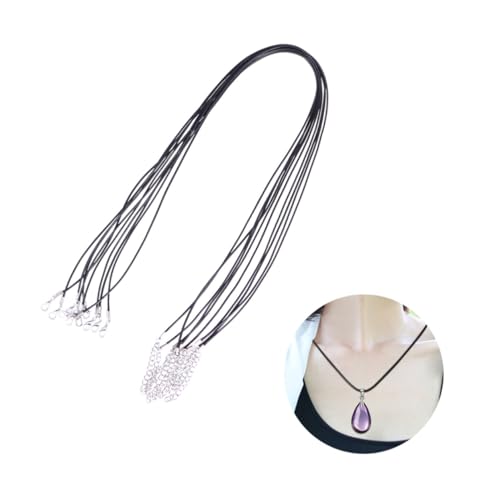 DECORNIJIA 10 Stück Gewachste Schwarze Halsketten mit Karabinerverschluss Stabile DIY Schmuckbänder für Anhänger Armbänder Kettenherstellung von DECORNIJIA