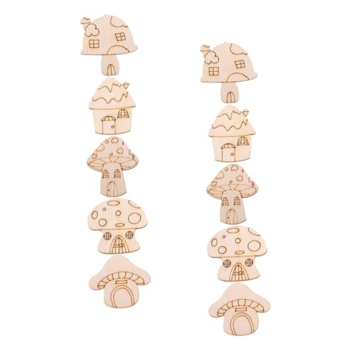 DECORNIJIA 10 Stück Holzpilzscheiben Pilzdekorationen pilz badezimmer Holzpilze zum bemalen Handwerk Holz Spielzeugholz bemalen Pilzdekor aus Holz unfertiger Holzpilz Holzhandwerk Khaki von DECORNIJIA