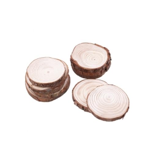 DECORNIJIA 10 Stück Holzscheiben für Diy Hochzeitsdekoration und Bastelprojekte Natürliche Holzplättchen mit Rinde für Tischnummern und Gestaltung DECORNIJIA 10 Stück Holzscheiben für Diy Hochzeitsdekoration und Bastelprojekte Natürliche Holzplättchen mit Rinde für Tischnummern und Gestaltung von DECORNIJIA