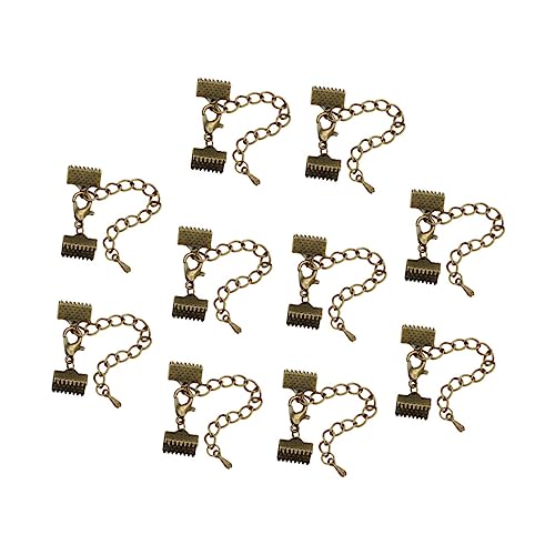 DECORNIJIA 10 Stück Lederseilclip Halskettenschnur Seilklemme Crimpen Kabel Hummer Lanyard Befestigungselemente Halskettenketten Für Die Schmuckherstellung Makramee Seilcrimp Schließungen von DECORNIJIA
