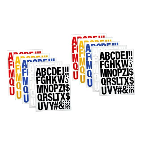 DECORNIJIA 10 Stück Teiliges A-z für Textilien Vielseitige Schnell Aufbügelbare Stoffpatches in Gelb Weiß Blau Rot Schwarz zum Verzieren von Jeans Kleidung Rucksäcken Diy-basteln von DECORNIJIA