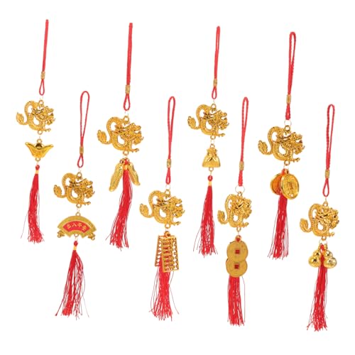 DECORNIJIA 10 Stück Teiliges Chinesische Neujahrsanhänger mit Drachenmotiv Bunte Quasten Leichte Bonsai Hängedekoration Festlich Gestaltet Geeignet für Wohnraum Restaurant Hochzeit Bringt von DECORNIJIA