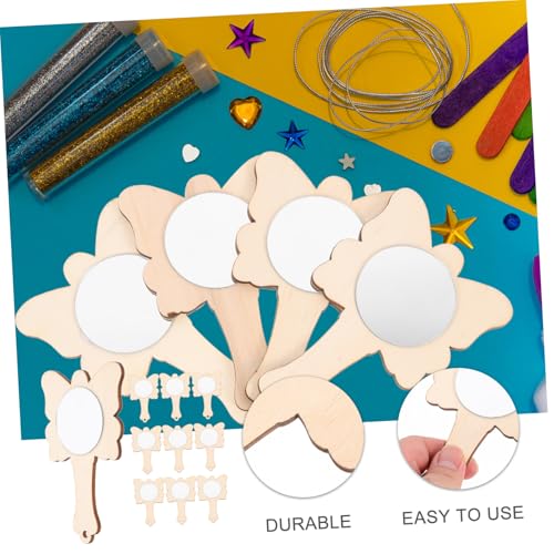 DECORNIJIA 10 Stück Teiliges DIY Holz handspiegel Basteln Naturbelassene Handgefertigte Spiegel zum Bemalen und Verzieren Fördert Kreativität und Feinmotorik für Bastelfans DECORNIJIA 10 Stück Teiliges DIY Holz handspiegel Basteln Naturbelassene Handgefertigte Spiegel zum Bemalen und Verzieren Fördert Kreativität und Feinmotorik für Bastelfans von DECORNIJIA