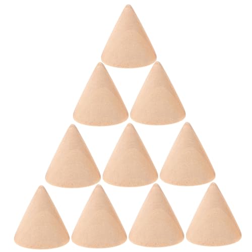 DECORNIJIA 10 Stück Teiliges DIY Holzkegel Unbemalt zum Basteln Bemalen und Schmuckringhalter Naturbelassene Holzornamente für Kreative Dekoration und Individuellen Schmuckdisplay DECORNIJIA 10 Stück Teiliges DIY Holzkegel Unbemalt zum Basteln Bemalen und Schmuckringhalter Naturbelassene Holzornamente für Kreative Dekoration und Individuellen Schmuckdisplay von DECORNIJIA