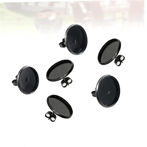 DECORNIJIA 10 Stück Teiliges DIY Ohrstecker Zubehör Schwarze Basis Runde Ohrring Unterlagen mit Ohrstopper Schmuckzubehör für Individuelles Ohrringe Basteln von DECORNIJIA