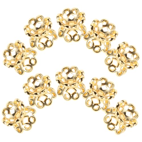 DECORNIJIA 10 Stück Teiliges Doppelseitige Perlkappen Filigrane Blumen Designs Schmuckzubehör für DIY Armbänder und Halsketten Vielseitige Spacer Beads für Kreative Schmuckgestaltung von DECORNIJIA