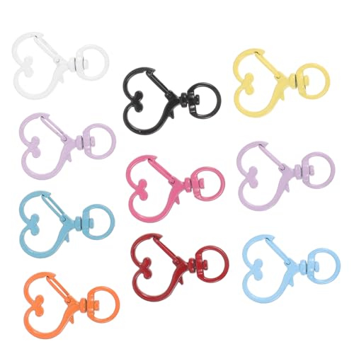 DECORNIJIA 10 Stück Teiliges Drehbare Metall Schlüsselringe mit Karabiner für Geldbörsen Taschen und DIY Zubehör Robust Abnehmbar Vielseitig Einsetzbar für Schlüssel Lederbänder und von DECORNIJIA