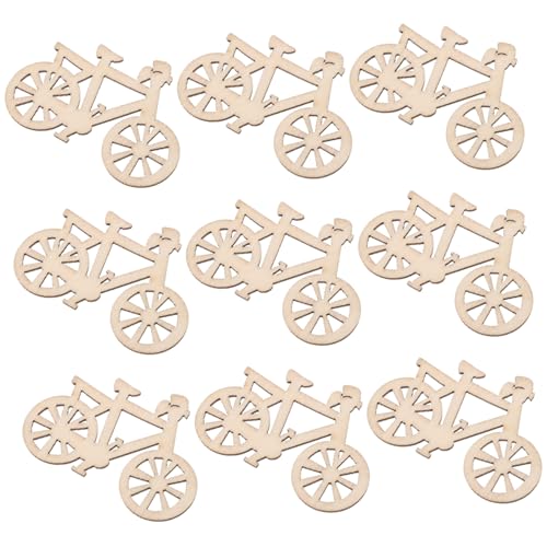 DECORNIJIA 10 Stück Teiliges Fahrradförmige Holzscheiben Unbehandelt DIY Basteln Zubehör Glatte Oberfläche Sicher Für Holzornamente Robust Und Vielseitig Für Kreative Dekoration von DECORNIJIA