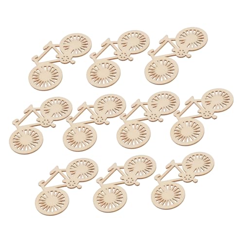DECORNIJIA 10 Stück Teiliges Gefräste Holzscheiben Fahrradmotiv Natürliche Holzornamente für DIY Bastelprojekte Hochzeit Deko Scrapbooking Weihnachtsanhänger Vielseitige Holzverzierungen von DECORNIJIA