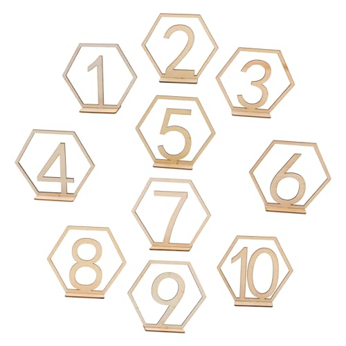 DECORNIJIA 10 Stück Teiliges Holz Tischnummern Sechseckig Stehende Sitzplatzschilder für Hochzeit Bankett Party Dekoration Wiederverwendbar Modern Stilvoll DECORNIJIA 10 Stück Teiliges Holz Tischnummern Sechseckig Stehende Sitzplatzschilder für Hochzeit Bankett Party Dekoration Wiederverwendbar Modern Stilvoll von DECORNIJIA