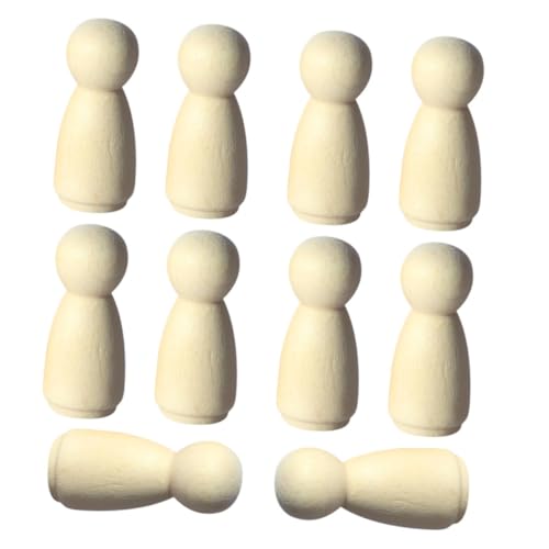 DECORNIJIA 10 Stück Teiliges Holzpuppen bastelset zum Bemalen Glatte Oberfläche Leichte DIY Mini holzfiguren für Kindergeburtstag Kreative Geschenkidee Langlebiges Material für von DECORNIJIA
