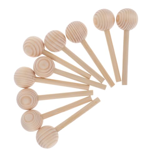 DECORNIJIA 10 Stück Teiliges Kiefernholz Kugelstäbe Glatte Holzstäbchen für DIY Holzornamente Vielseitige Bastelstäbe zum Dekorieren und Handwerklichen Gestalten Naturbelassen für Kreative von DECORNIJIA