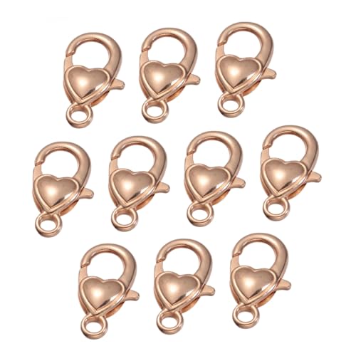 DECORNIJIA 10 Stück Teiliges Legierungs Herz Lobster Verschluss Langlebiger Karabiner Schmuckverschluss für DIY Schlüsselanhänger Armband Halskette und Taschenzubehör Goldfarben DECORNIJIA 10 Stück Teiliges Legierungs Herz Lobster Verschluss Langlebiger Karabiner Schmuckverschluss für DIY Schlüsselanhänger Armband Halskette und Taschenzubehör Goldfarben von DECORNIJIA