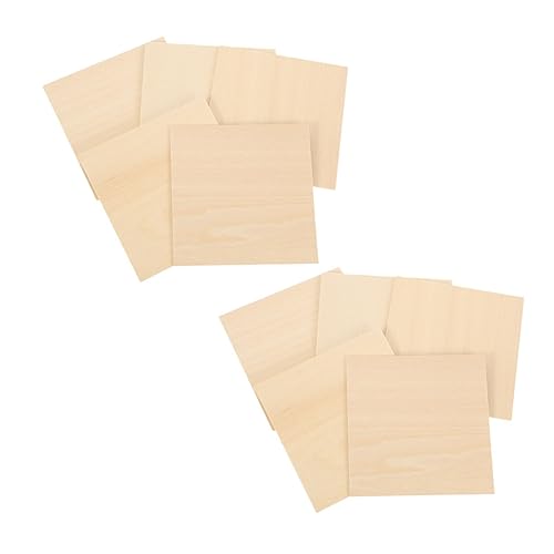 DECORNIJIA 10 Stück Teiliges Naturbelassene Holzplatten Glatte Stabile Sperrholzbrettchen zum Basteln Modellbau Holzschnitzen und DIY Dekoration für Kreative Handwerksprojekte von DECORNIJIA
