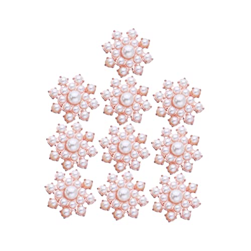 DECORNIJIA 10 Stück Teiliges Perlenblumen Ornamente Diy Dekorative Patches Handwerksmaterialien für Kleidung Schuhe Schals Roségold für Bastelprojekte von DECORNIJIA