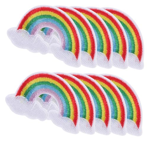 DECORNIJIA 10 Stück Teiliges Regenbogen Wolken Bügelbild Bunte Aufnäher zum Aufbügeln Dekorative Reparaturflicken für Jeans Jacken Rucksäcke und Kleidung Einfach Anzubringen Vielseitig DECORNIJIA 10 Stück Teiliges Regenbogen Wolken Bügelbild Bunte Aufnäher zum Aufbügeln Dekorative Reparaturflicken für Jeans Jacken Rucksäcke und Kleidung Einfach Anzubringen Vielseitig von DECORNIJIA