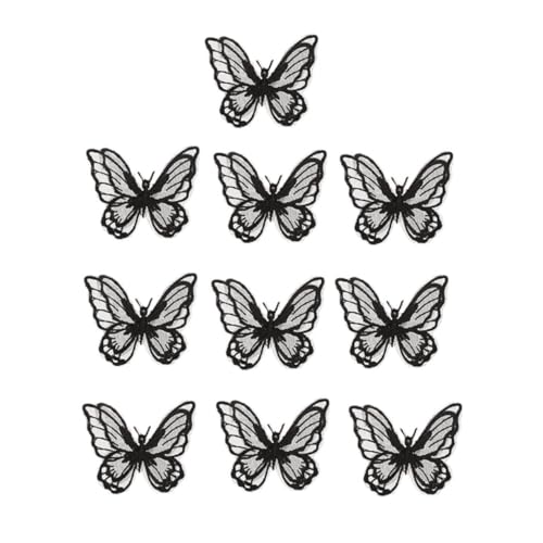 DECORNIJIA 10 Stück Teiliges Schmetterling Stickapplikationen zum Aufnähen und Bügeln Doppellagige Bestickte Patches in Schwarz Vielseitig für Kleidung Taschen Hüte und DIY Reparatur DECORNIJIA 10 Stück Teiliges Schmetterling Stickapplikationen zum Aufnähen und Bügeln Doppellagige Bestickte Patches in Schwarz Vielseitig für Kleidung Taschen Hüte und DIY Reparatur von DECORNIJIA