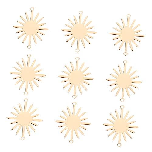 DECORNIJIA 10 Stück Teiliges Sonnenblumen Anhänger Kupfer Schmuckverbinder für Armbänder und Mehr Glänzende Oberfläche für Kreative DIY Projekte von DECORNIJIA