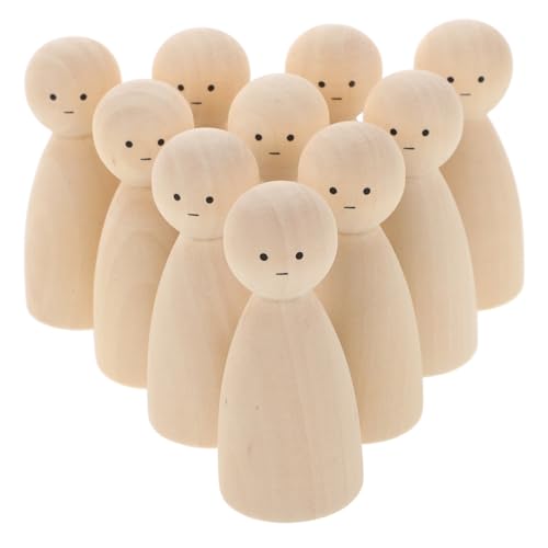 DECORNIJIA 10 Stück Teiliges Unbemalte Holzfiguren DIY Peg Dolls für Natürliche Holzpuppen zum Bemalen Bastelspielzeug für Mädchen Handbemalbare Holz Dekoration DECORNIJIA 10 Stück Teiliges Unbemalte Holzfiguren DIY Peg Dolls für Natürliche Holzpuppen zum Bemalen Bastelspielzeug für Mädchen Handbemalbare Holz Dekoration von DECORNIJIA