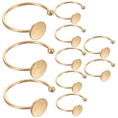 DECORNIJIA 10 Stück Teiliges Verstellbares Ringrohling aus Edelstahl Blanke Ringbasen für DIY Schmuckherstellung Glatte Oberfläche Vielseitige Fingerringhalter für Individuelles von DECORNIJIA