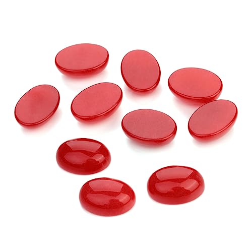 DECORNIJIA 10 Stück ovale Steincabochons Agate für Schmuckherstellung Edelsteine für Uhrdekoration Schmuckhandwerk Steinperlen zur Schmuckherstellung Poliert Reiz Schmuck Zeit Accessoires rot von DECORNIJIA