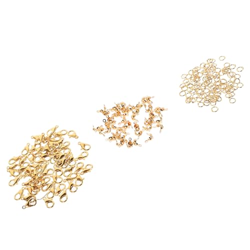 DECORNIJIA 100 Sätze Teiliges Schmuckbastelset Goldfarbene Karabinerverschlüsse Offene Ringe für Armband Halskette DIY Schmuckherstellung Zubehör für Damen von DECORNIJIA