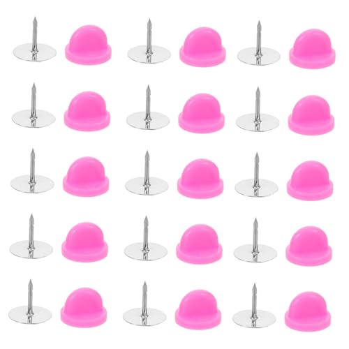 DECORNIJIA 100 Satz Pin Back Replacement mit Rutschfestem Gummideckel und Flachem Kopf Stabile Broschennadeln für DIY Schmuckherstellung Geeignet für Abzeichen Reversnadeln von DECORNIJIA