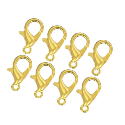 DECORNIJIA 100 Stück Anhängerverschluss selber machen Schmuckzubehör Lobster Claw Verschlüsse Schmuckteile Handgemachter Schmuck Schmuckwerkzeug Schlüssel Golden von DECORNIJIA