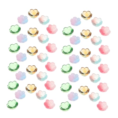 DECORNIJIA 100 Stück Glas Glockenblumenperlen Farbverlauf Floral Schmuckperlen Leicht und Kratzfest für DIY Armbänder Halsketten Ohrringe Handgemachte Perlen Zubehör von DECORNIJIA