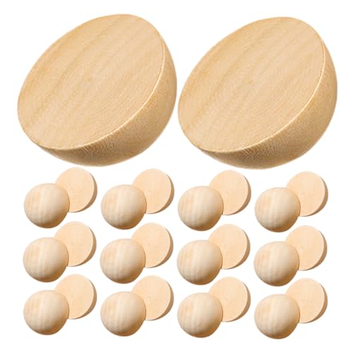 DECORNIJIA 100 Stück Halbe Holzkugeln Bastelbedarf Holzkugeln Zum Basteln Unbehandelte Holzhalbkugeln Handgefertigte Kugel Holzhalbkugeln Zum Basteln Holzbastelkugeln Beige Lotusbaum von DECORNIJIA