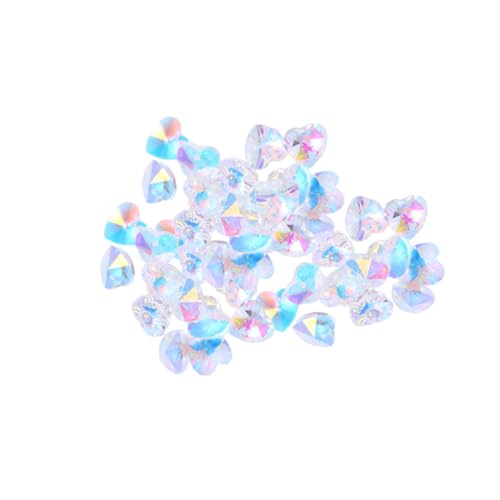 DECORNIJIA 100 Stück Herzförmige Glasperlen Anhänger Bunte DIY Schmuckzubehör Für Ohrringe Halsketten Charm Basteln Schmuckherstellung von DECORNIJIA