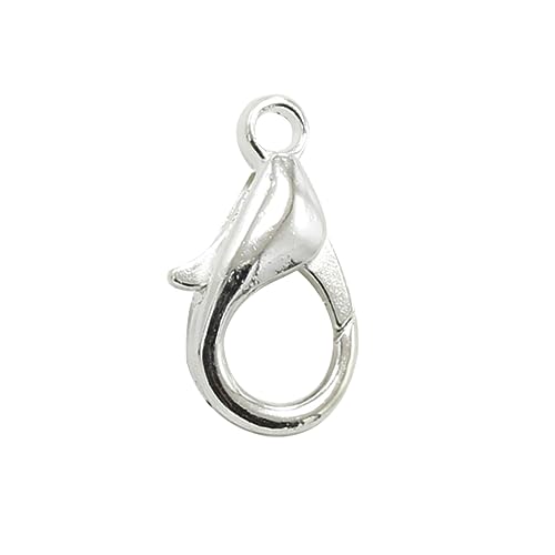 DECORNIJIA 100 Stück Hummerschere pendant anhänger charms svarowksy halskette Schmuckverschlüsse DIY Schmuck Herstellung Halskette Ketten Masse Schließe Schild Verschluss aus Legierung Silver von DECORNIJIA