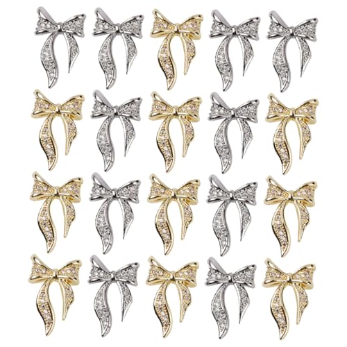 DECORNIJIA 100 Stück Nagel Charms Schmetterlingsförmige Nail Art Dekoration Gold und Silber Bowknot Nagelstuds für DIY Maniküre für Kreative Nageldesigns und DECORNIJIA 100 Stück Nagel Charms Schmetterlingsförmige Nail Art Dekoration Gold und Silber Bowknot Nagelstuds für DIY Maniküre für Kreative Nageldesigns und von DECORNIJIA