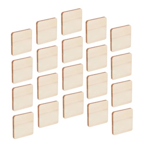 DECORNIJIA 100 Stück Naturbelassene Holzquadrate Unlackierte Holzplättchen für DIY Bastelprojekte Malerei und Dekoration Holzstücke Zubehör für Erwachsene von DECORNIJIA