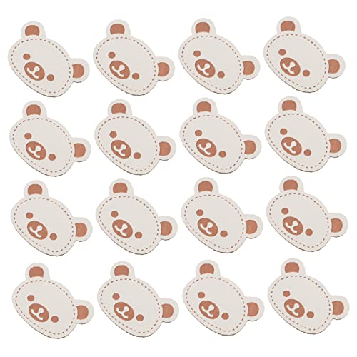 DECORNIJIA 100 Stück PU Etiketten Handgefertigte Kleidung Labels für DIY Kreative Accessoires für Kleidung Taschen und Schuhe Weißes Patchwork von DECORNIJIA
