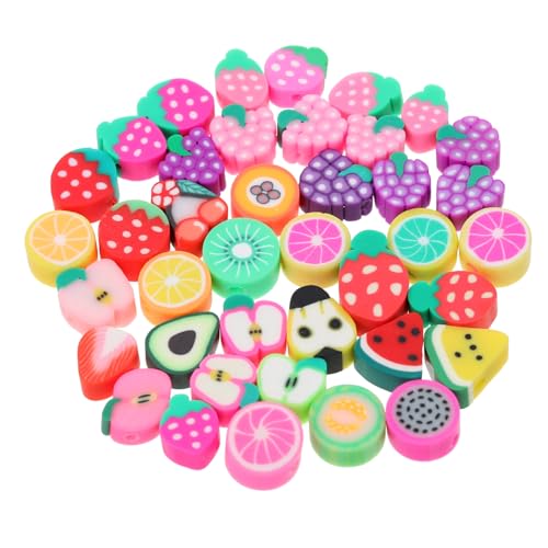 DECORNIJIA 100 Stück Polymer Clay Obst Perlen zum Auffädeln Bunte Lose Beads für DIY Armbänder und Schmuckherstellung Langlebige Weiche Perlen für Kreative Bastelprojekte DECORNIJIA 100 Stück Polymer Clay Obst Perlen zum Auffädeln Bunte Lose Beads für DIY Armbänder und Schmuckherstellung Langlebige Weiche Perlen für Kreative Bastelprojekte von DECORNIJIA