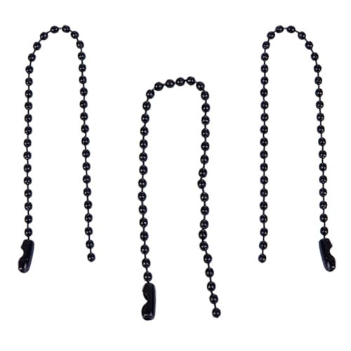 DECORNIJIA 100 Stück Schwarze Kugelkette aus Robustem Eisen Lange Perlenkette für Anhänger Schlüsselanhänger Basteln und Dekoration Langlebige Metallkette mit Glatter Oberfläche von DECORNIJIA