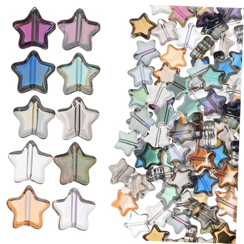 DECORNIJIA 100 Stück Sternperlen Glasperlen in Farben Sternförmige Schmuckperlen mit Farbige Abstandshalter für Armbänder Halsketten Ohrringe DIY Schmuckherstellung Vielseitig Einsetzbar von DECORNIJIA