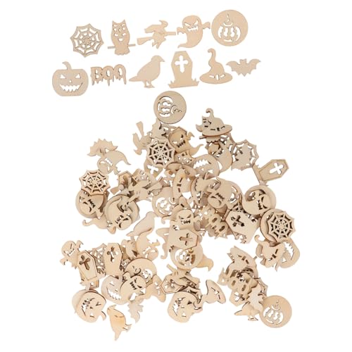DECORNIJIA 100 Stück Teiliges Halloween DIY Holzscheiben Handbemalte Holzstücke Kreative Bastelornamente für Partydeko Langlebige Holzplättchen für Halloween Deko Drinnen und DIY Handwerk DECORNIJIA 100 Stück Teiliges Halloween DIY Holzscheiben Handbemalte Holzstücke Kreative Bastelornamente für Partydeko Langlebige Holzplättchen für Halloween Deko Drinnen und DIY Handwerk von DECORNIJIA