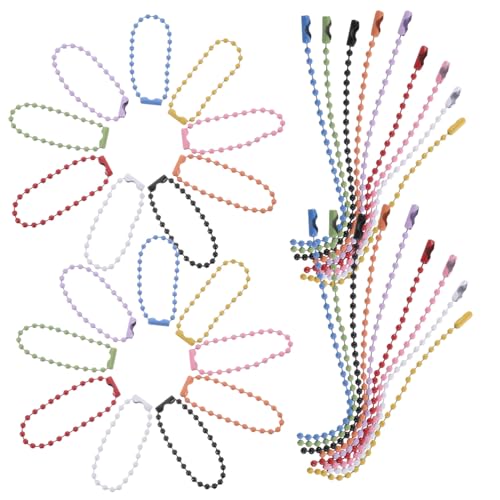 DECORNIJIA 100 Stück Teiliges Metall Kugelkettchen in Mischfarben Langlebige Schlüsselanhänger und Anhängerkette Rostfrei Vielseitig für Weihnachtsdeko DIY Schmuck Taschen und von DECORNIJIA