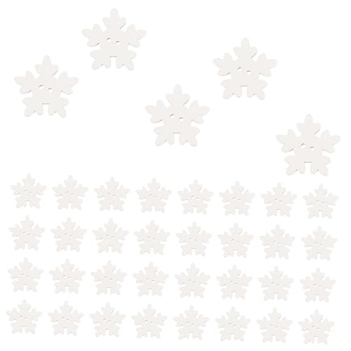 DECORNIJIA 100 Stück Weihnachts Holzknöpfe Mix mit Schneeflocken Tannenbaum Sternen Robuste Rostfreie DIY Knöpfe für Kleidung Jacken Basteln und Dekoration von DECORNIJIA