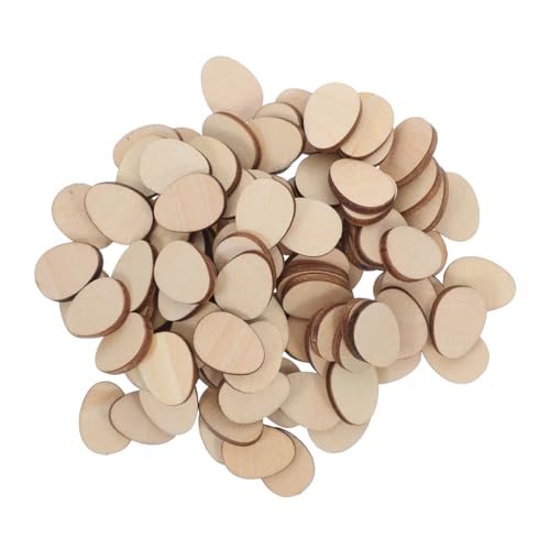 DECORNIJIA 100 Stück dekorative Holzspäne malen Eier basteln Rohlinge basteln Ornament Oval dekoration weihnachten weihnachtsdeko beleuchtet innen decor Osterei- Ostereifahrzeug Bambus von DECORNIJIA