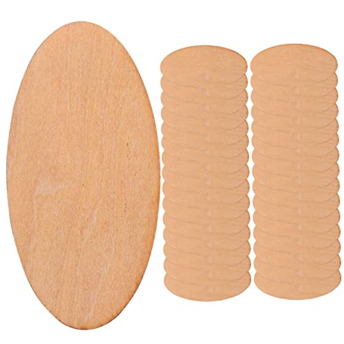DECORNIJIA 100 Stück ovale Holzspäne holzprojekte woodcarver DIY Holzstücke DIY Holzdekoration Holzhandwerk Wohnkultur unvollendet drinnen leer Ausschnitte Holzscheiben unfertige Holzscheiben von DECORNIJIA