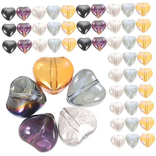DECORNIJIA 100Stücke Glasperlen Herzform DIY Schmuckperlen für Armbänder für Bastelprojekte und Vielseitige Verwendungsmöglichkeiten von DECORNIJIA