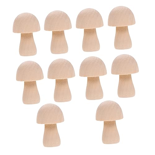 DECORNIJIA 10Stücke DIY Graffiti Pilzdekoration Holz Unlackierte Pilzmodelle für Bastelprojekte für Erwachsene zur Individuellen Gestaltung von Wohn von DECORNIJIA