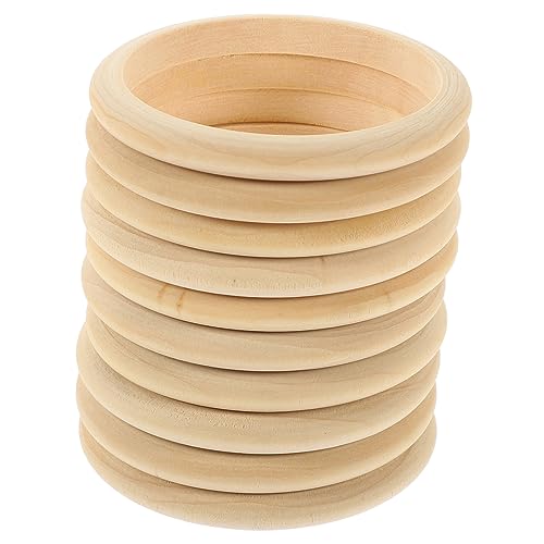 DECORNIJIA 10Stücke DIY Holzarmbänder zum Selbstgestalten Unvollendete Holzringe für Bastelarbeiten Handgemachte Armbänder für Personalisierte und Schmuckprojekte von DECORNIJIA