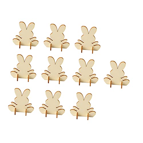 DECORNIJIA 10Stücke DIY Kaninchen Dekorationen Holzkaninchen Bastelideen Lustige Holzfiguren für Wohn und Laden Ostern und Handwerksprojekte von DECORNIJIA