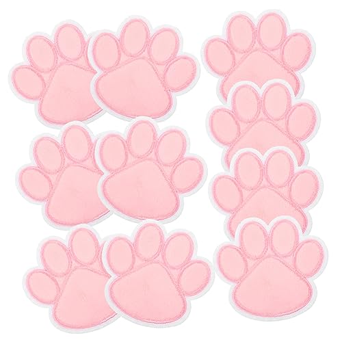 DECORNIJIA 10Stücke Hundepfoten Applikationen zum DIY Kleidung Dekoration Selbstklebende Stickerei Patches für Handwerksbedarf Exquisites Design zum Reparieren und Verschönern von DECORNIJIA